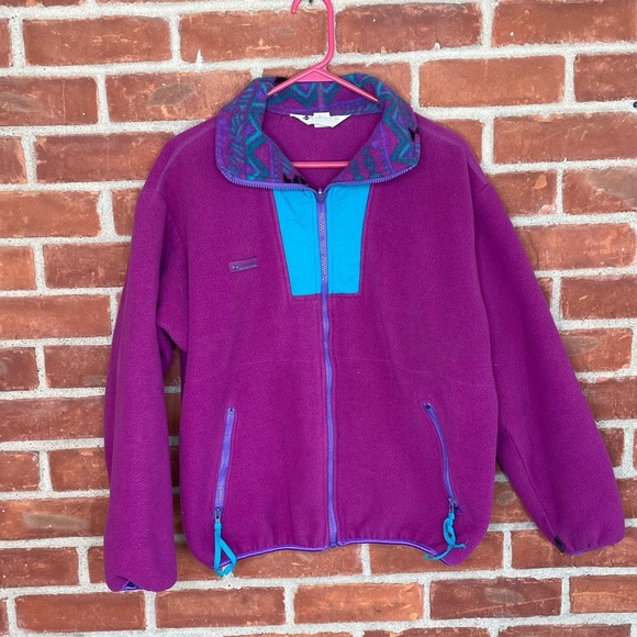 Vintage 90's Columbia purple fleece zip up jacket - Picture 2 of 6